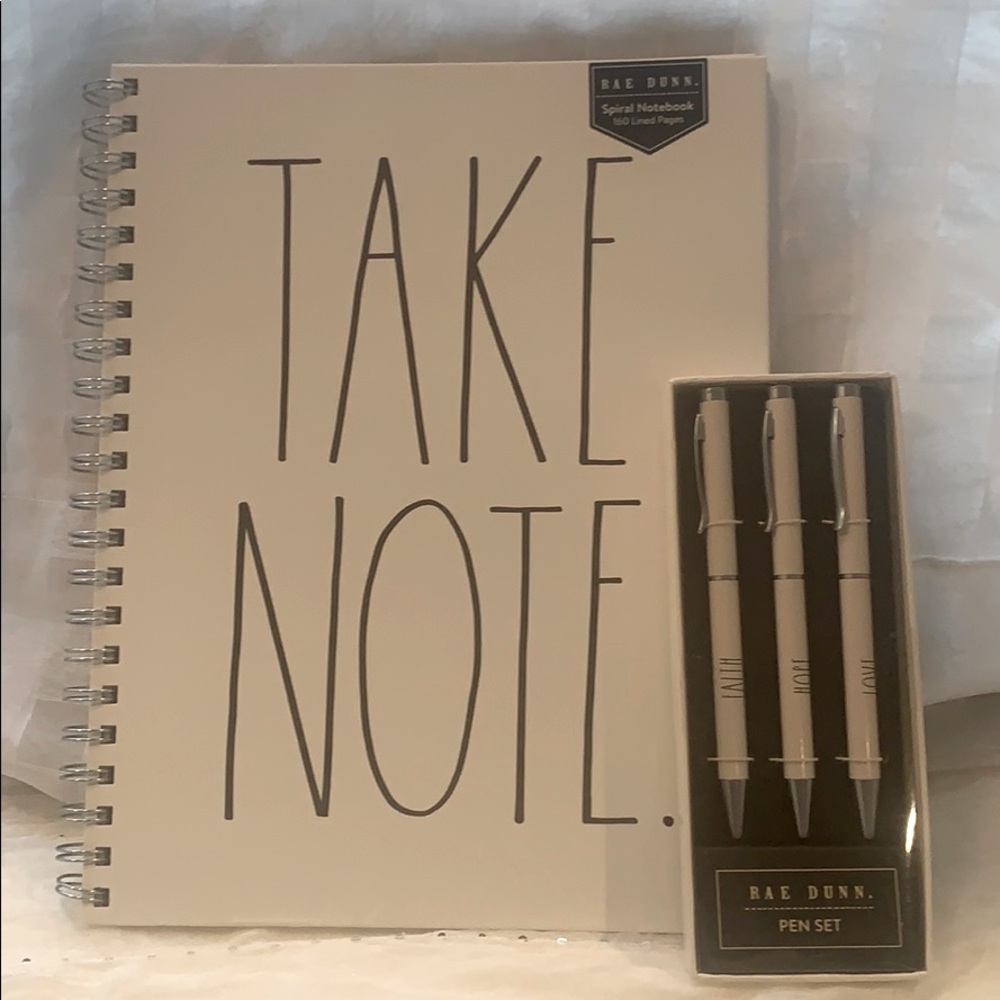 New Large Rae Dunn Notebook & Pen Set